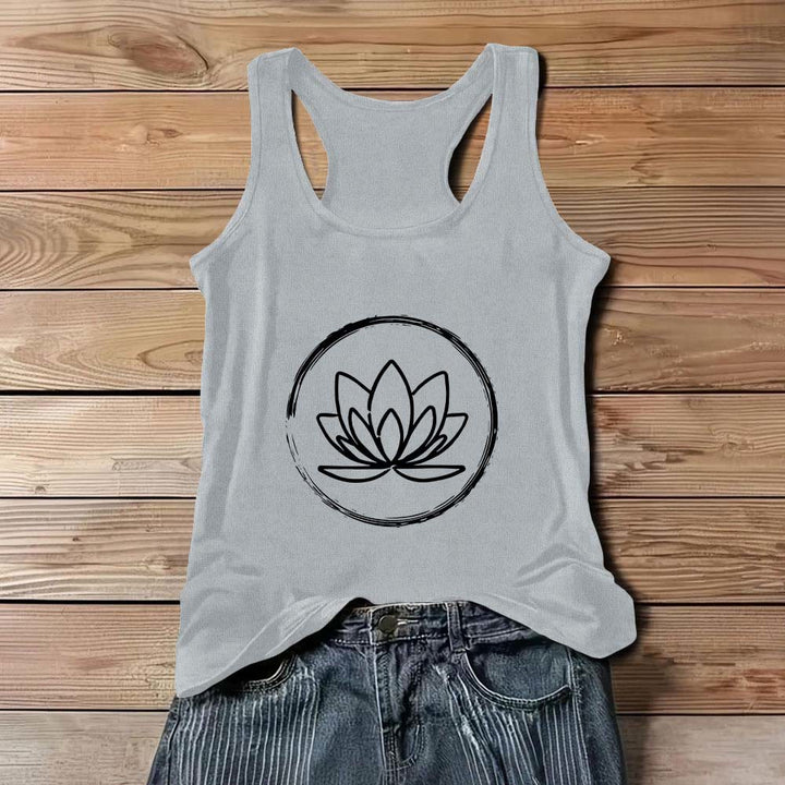 Olivenorma Lotus Flowers Peaceful Spiritual Tank Top - Gray - 3XL - image 10
