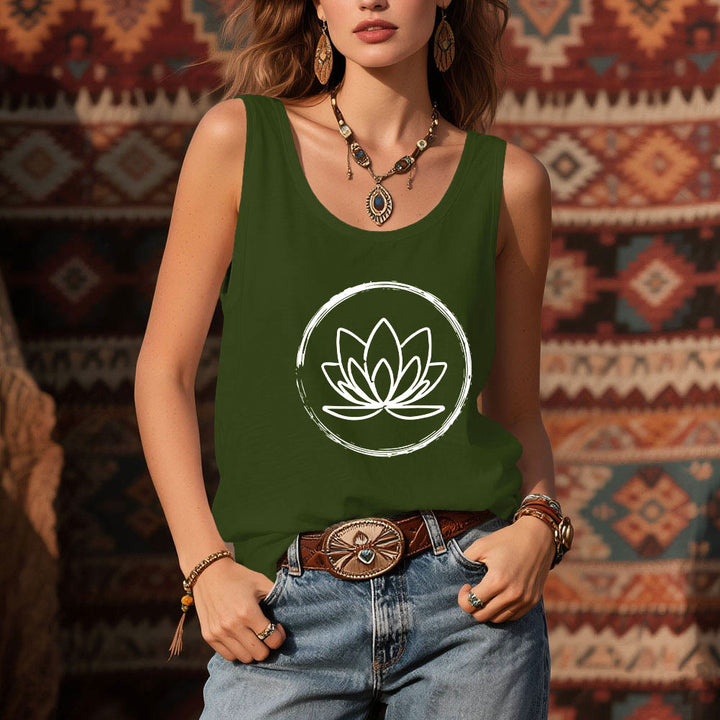 Olivenorma Lotus Flowers Peaceful Spiritual Tank Top - image 13