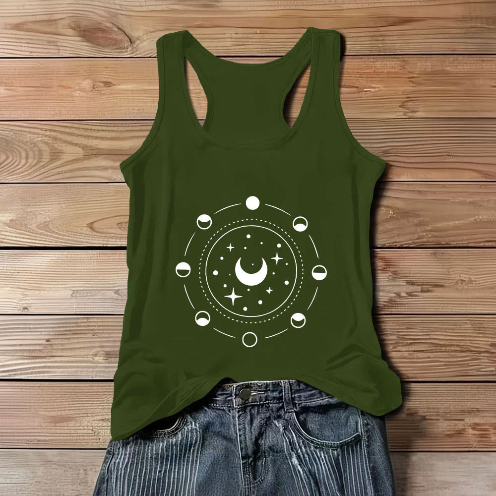 Olivenorma Celestial Moon Phases Woman Racerback Tank Top - Green - 3XL - image 12