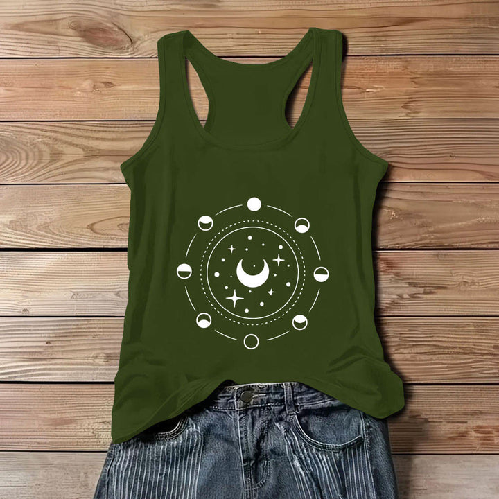 Olivenorma Celestial Moon Phases Woman Racerback Tank Top - Green - 3XL - image 12
