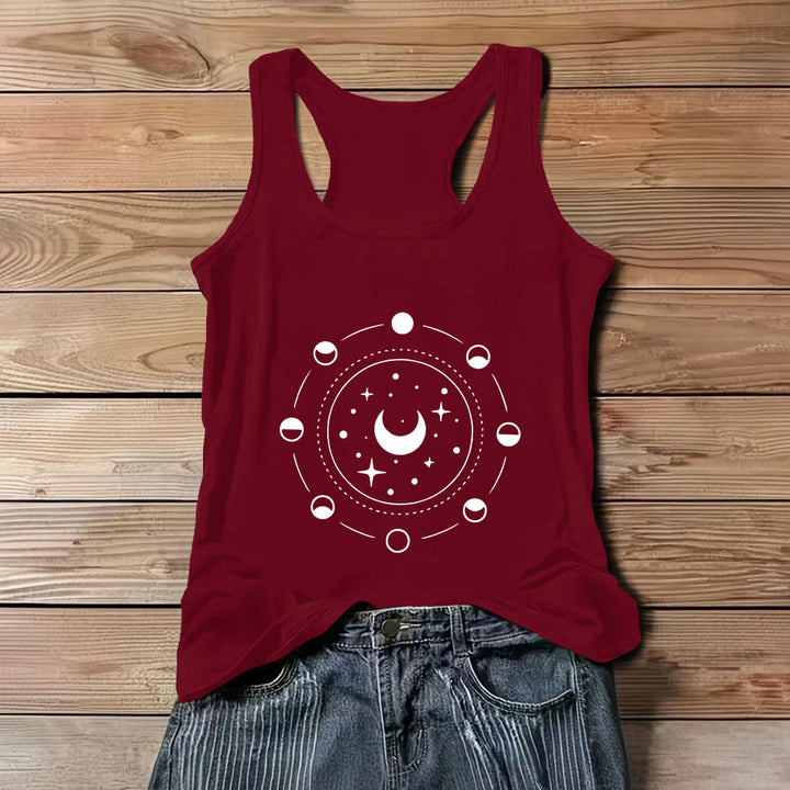 Olivenorma Celestial Moon Phases Woman Racerback Tank Top - Red - 3XL - image 10