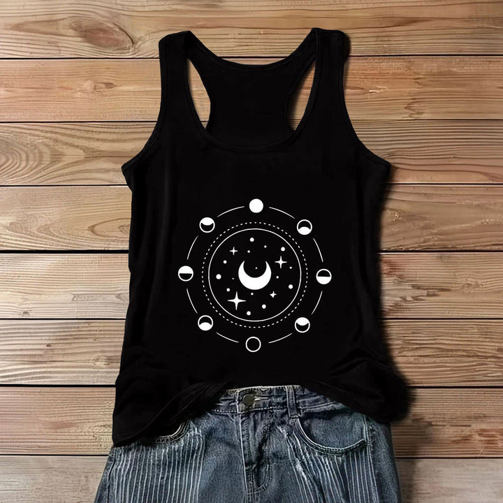 Olivenorma Celestial Moon Phases Woman Racerback Tank Top - Black - 3XL - image 1
