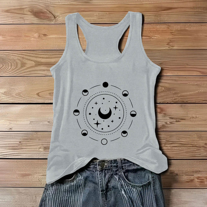 Olivenorma Celestial Moon Phases Woman Racerback Tank Top - Gray - 3XL - image 8