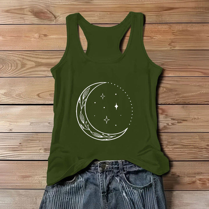 Olivenorma Crescent Moon Stars Celestial Ladies Shirt Yoga Tank Top - Green - 3XL - image 12