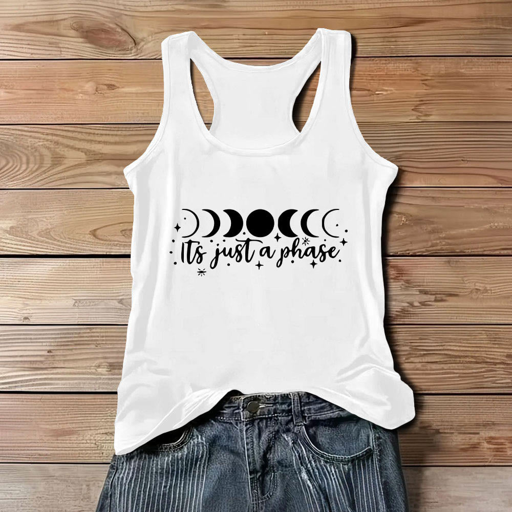 Olivenorma "it's just a phase" Positive Thoughts Soft Comfort Tank T-Shirt - White - 3XL - image 6