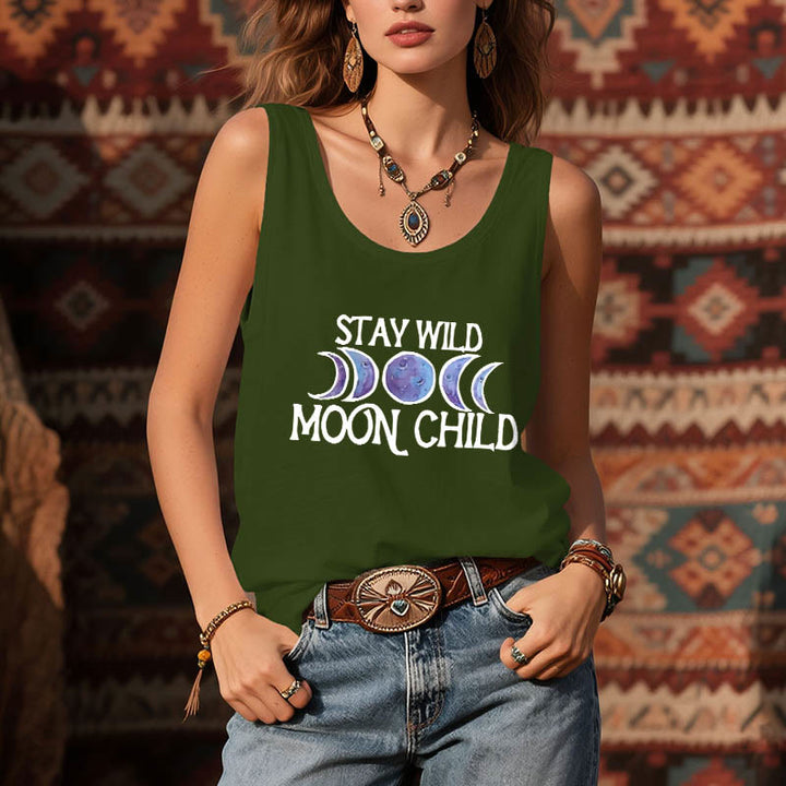 Olivenorma "STAY WILD, MOON CHILD" Moon Phase Soft Spiritual Tank Tee - image 13