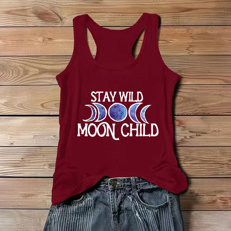 Olivenorma "STAY WILD, MOON CHILD" Moon Phase Soft Spiritual Tank Tee - image 10