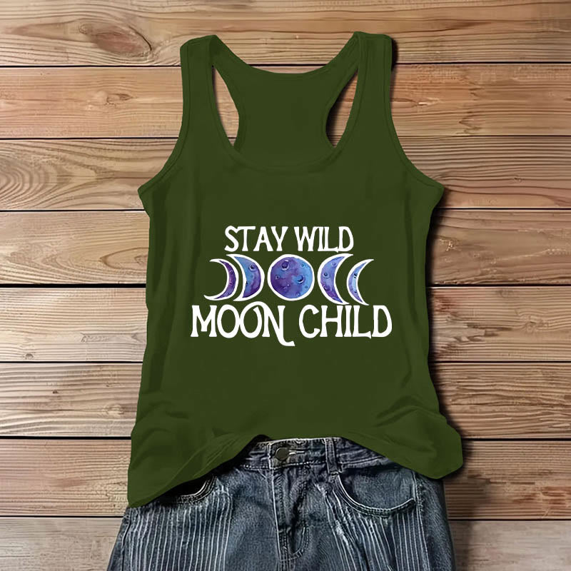 Olivenorma "STAY WILD, MOON CHILD" Moon Phase Soft Spiritual Tank Tee - image 12