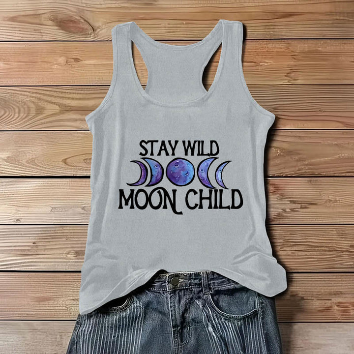Olivenorma "STAY WILD, MOON CHILD" Moon Phase Soft Spiritual Tank Tee - image 8