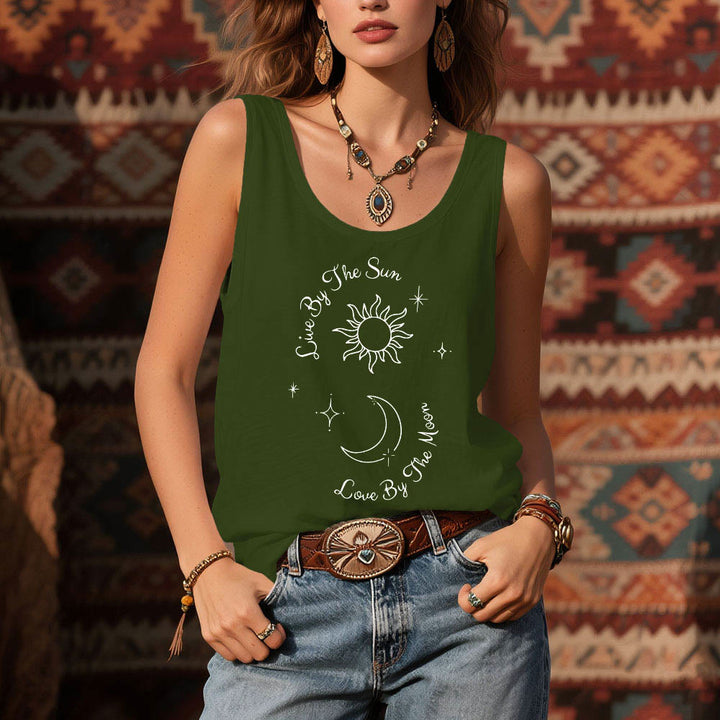 Olivenorma "Live By The Sun, Love By The Moon" Moon & Sun Comfort Tank Top - image 2
