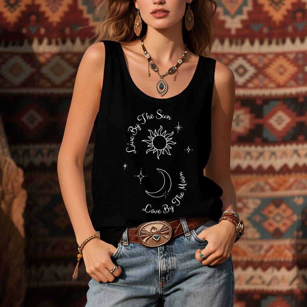 Olivenorma "Live By The Sun, Love By The Moon" Moon & Sun Comfort Tank Top - image 9