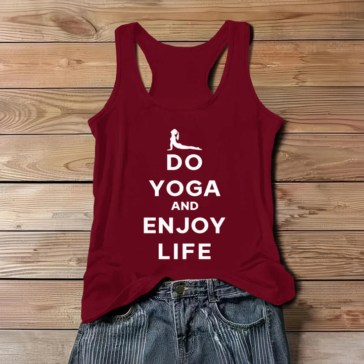Olivenorma "DO YOGA AND ENJOY LIFE" Spiritual Tee Soft Sleeveless Women Tank - Red - 3XL - image 11