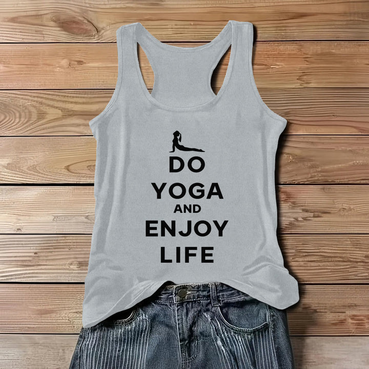 Olivenorma "DO YOGA AND ENJOY LIFE" Spiritual Tee Soft Sleeveless Women Tank - Gray - 3XL - image 9