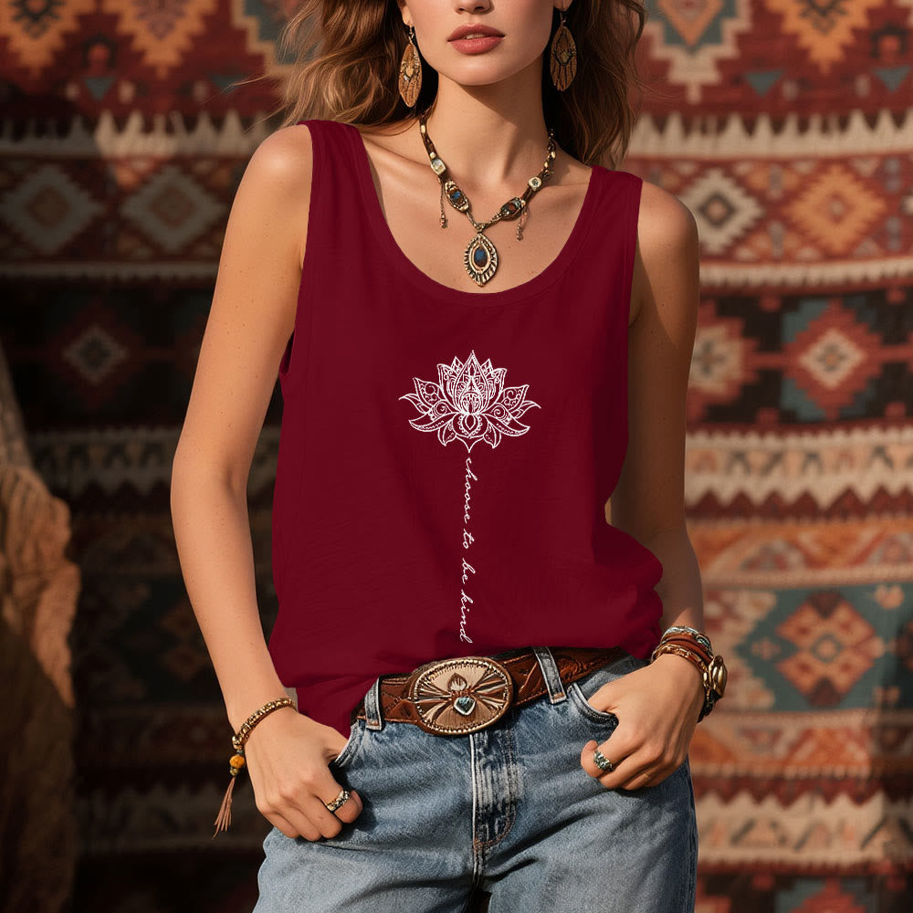 Olivenorma "Choose to Be Kind" Lotus Peaceful Spiritual Tee Sleeveless T-Shirt - image 12