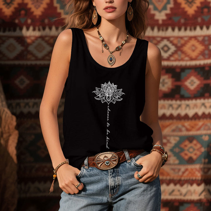 Olivenorma "Choose to Be Kind" Lotus Peaceful Spiritual Tee Sleeveless T-Shirt - image 6
