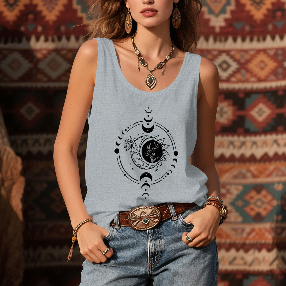 Olivenorma Moom Phase Women's Scoop Neck Tank Top Regular Fit T-Shirt - image 8