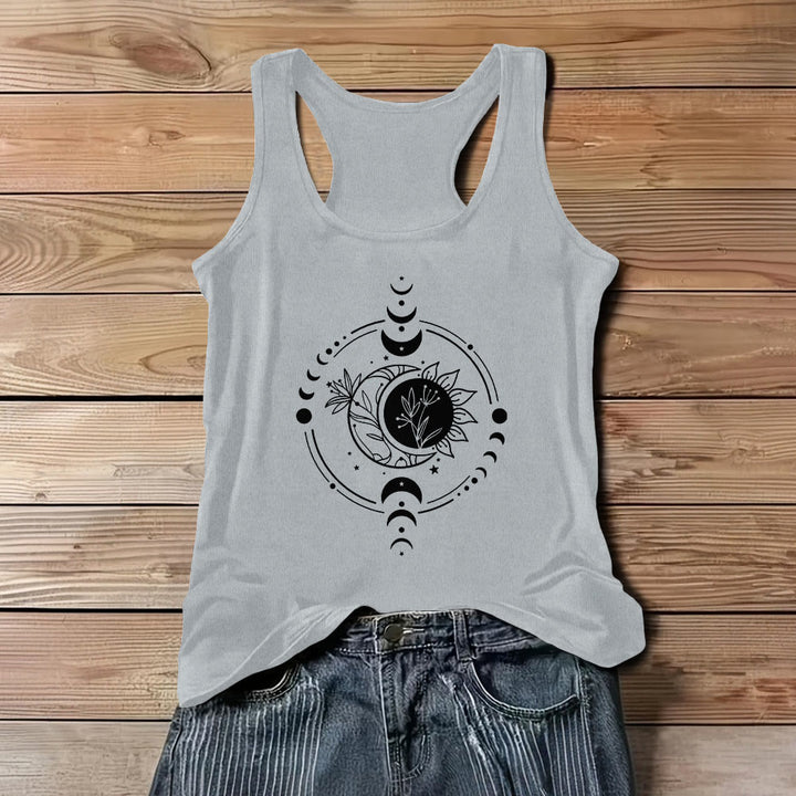 Olivenorma Moom Phase Women's Scoop Neck Tank Top Regular Fit T-Shirt - Gray - 3XL - image 7