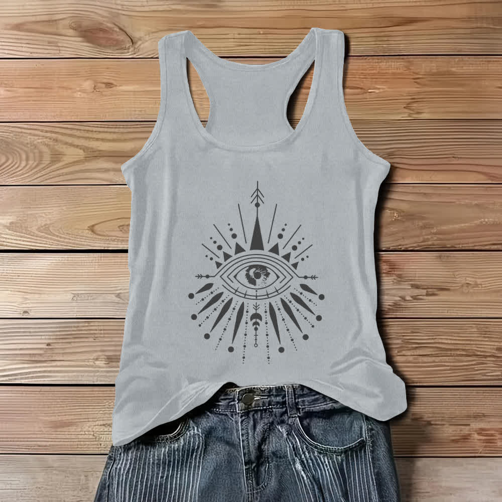 Olivenorma Mandala Eye Flowy Women's Tank Top - Gray - 3XL - image 5