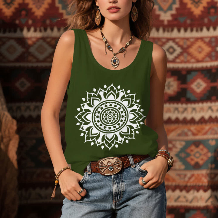Olivenorma Boho Mandala Flowy Womens Flowy Tank Top - image 10