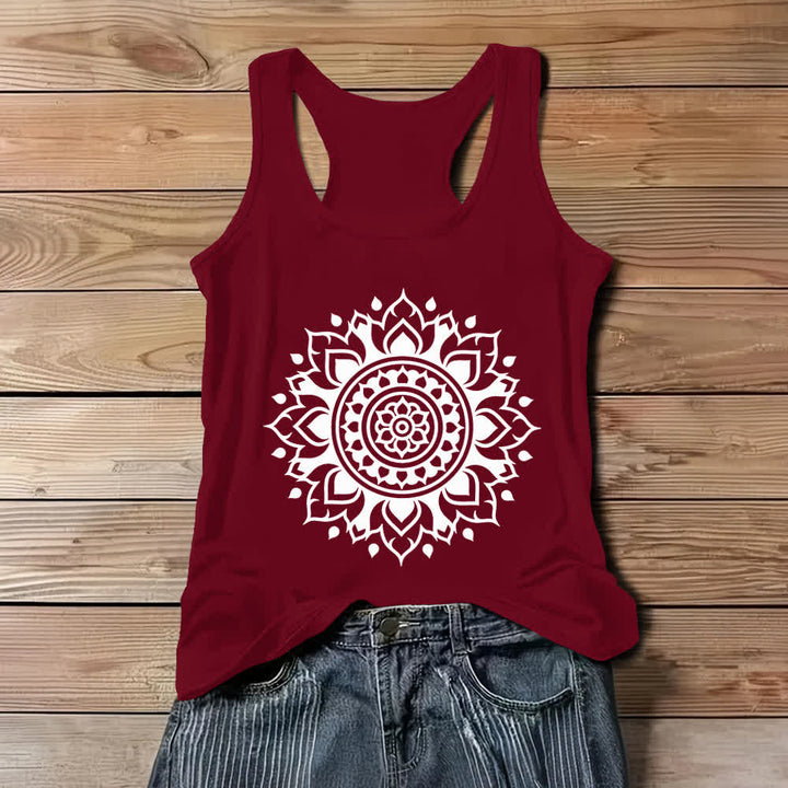 Olivenorma Boho Mandala Flowy Womens Flowy Tank Top - Red - 3XL - image 7