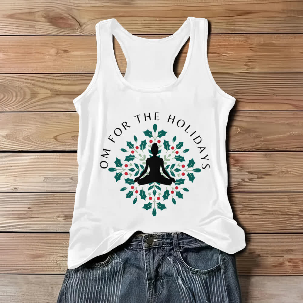 Olivenorma Om for the Holidays Workout Tank Top - White - 3XL - image 1