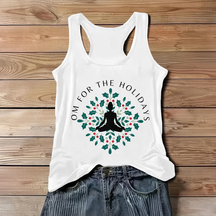 Olivenorma Om for the Holidays Workout Tank Top - White - 3XL - image 1
