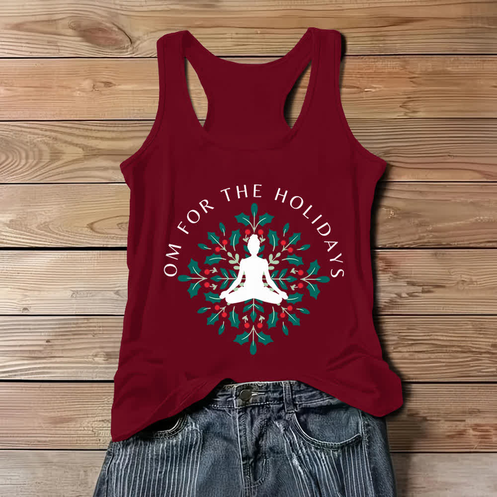Olivenorma Om for the Holidays Workout Tank Top - Red - 3XL - image 7