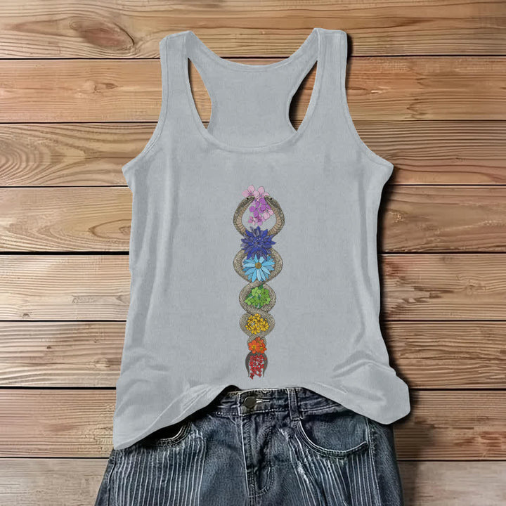 Olivenorma Kundalini Awakening 7 Chakra Tank Top - Gray - 3XL - image 5