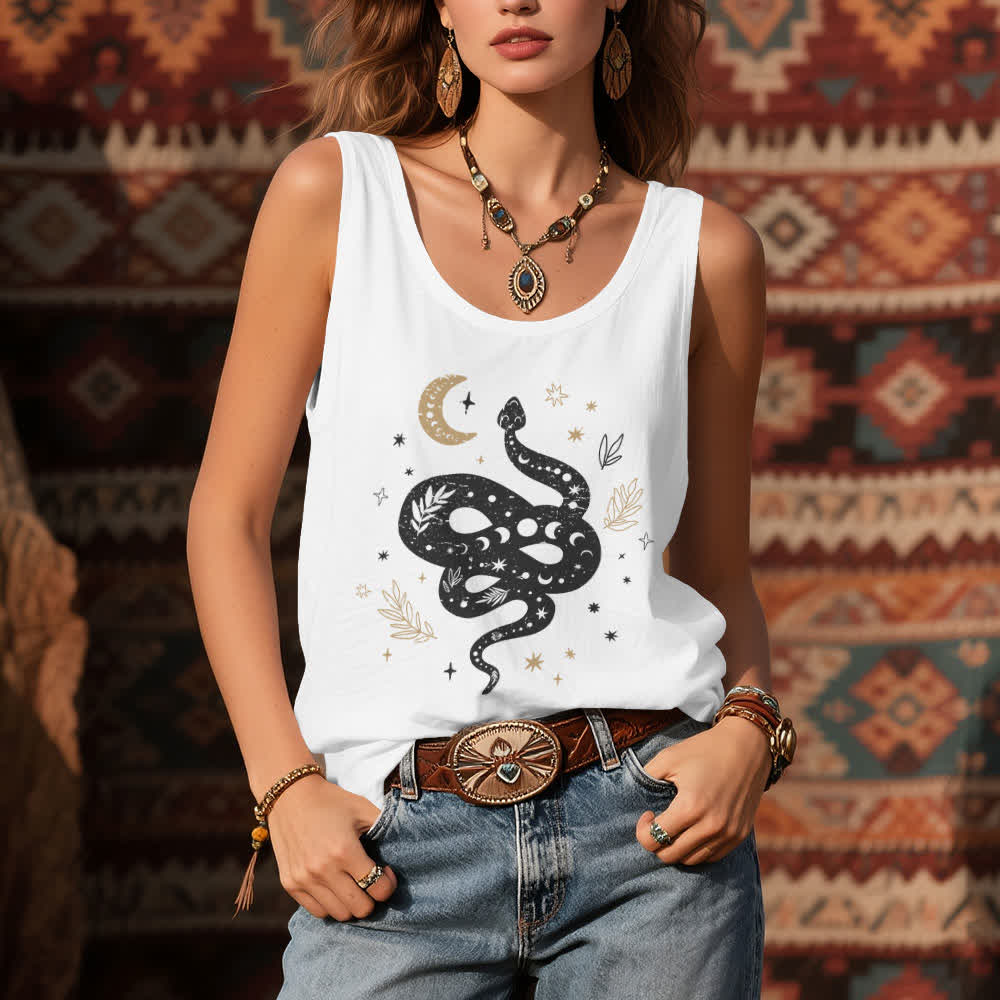 Olivenorma Celestial Snake Design Womens Tank Top - image 2