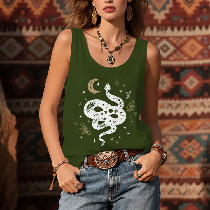 Olivenorma Celestial Snake Design Womens Tank Top - image 10