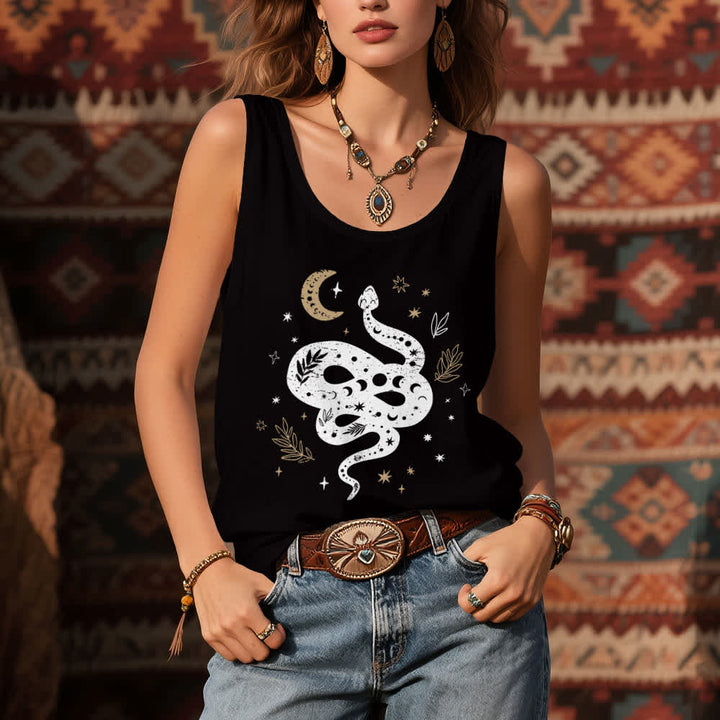 Olivenorma Celestial Snake Design Womens Tank Top - image 4