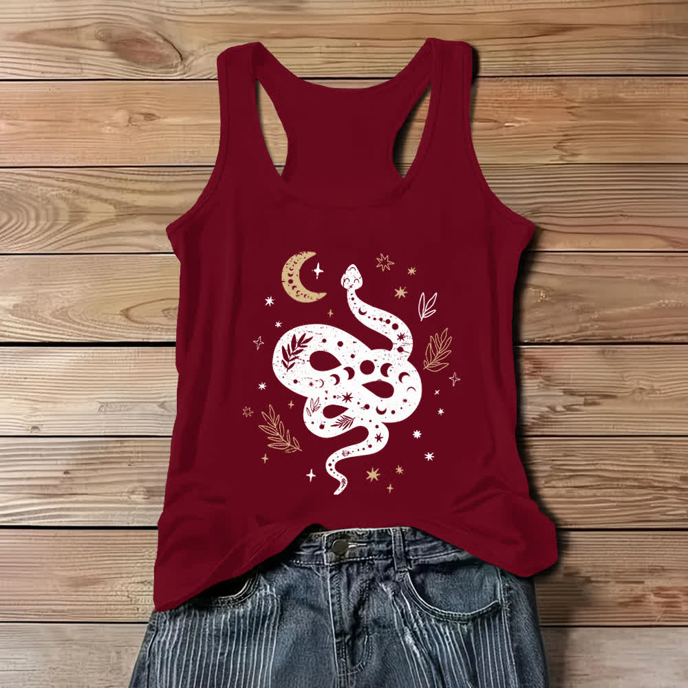 Olivenorma Celestial Snake Design Womens Tank Top - Red - 3XL - image 7