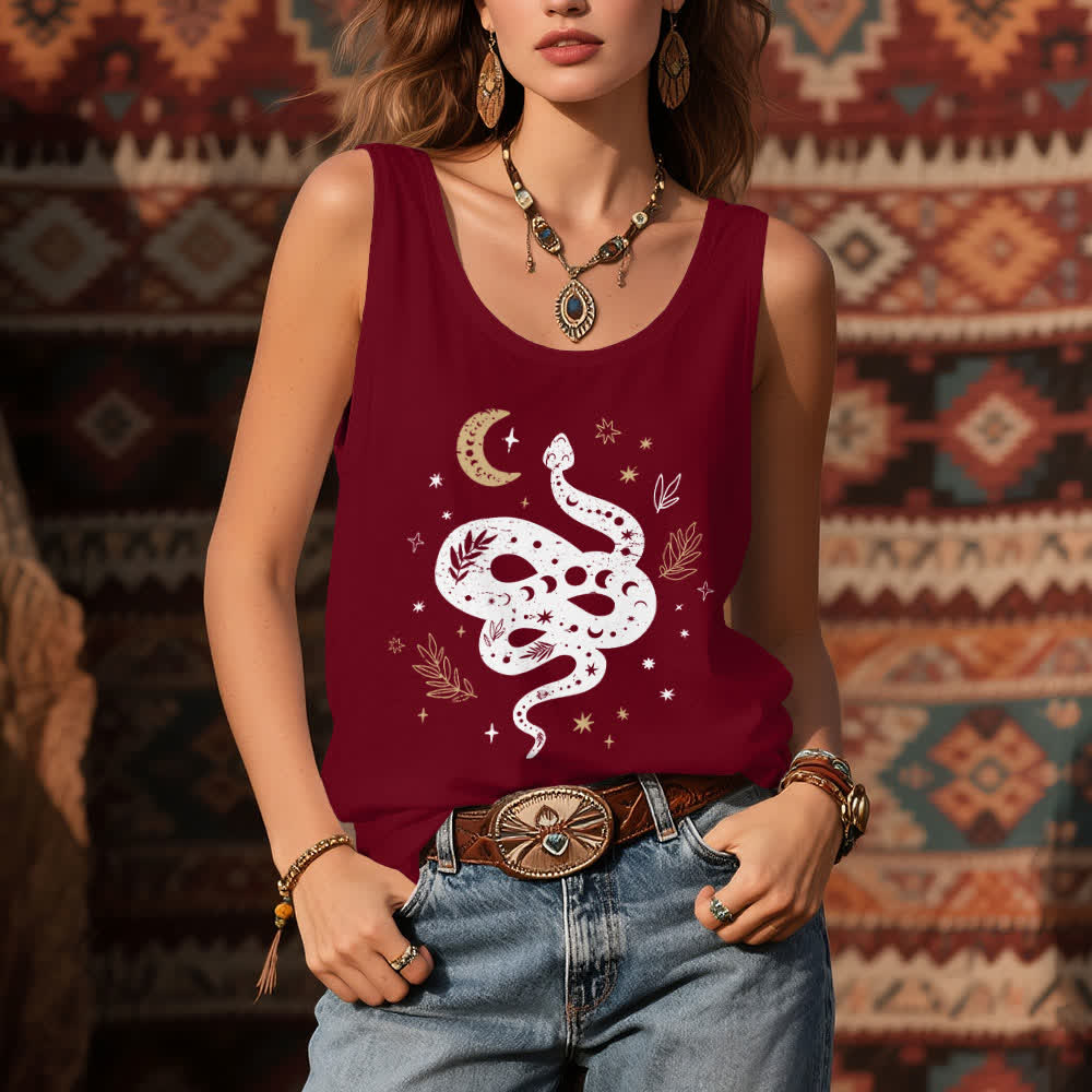 Olivenorma Celestial Snake Design Womens Tank Top - image 8