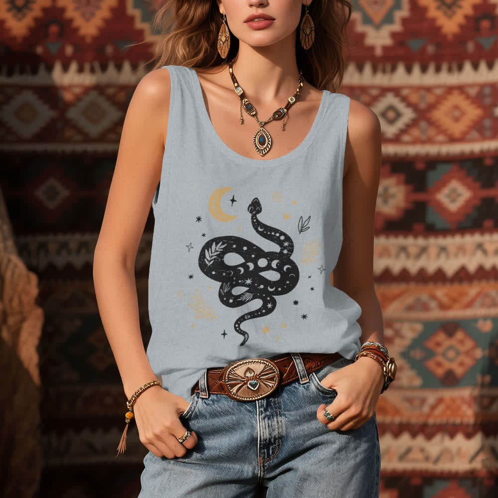 Olivenorma Celestial Snake Design Womens Tank Top - image 6