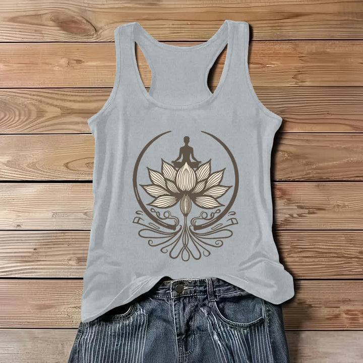 Olivenorma Crew Neck For Lotus Meditation Tank Top - Gray - 3XL - image 5