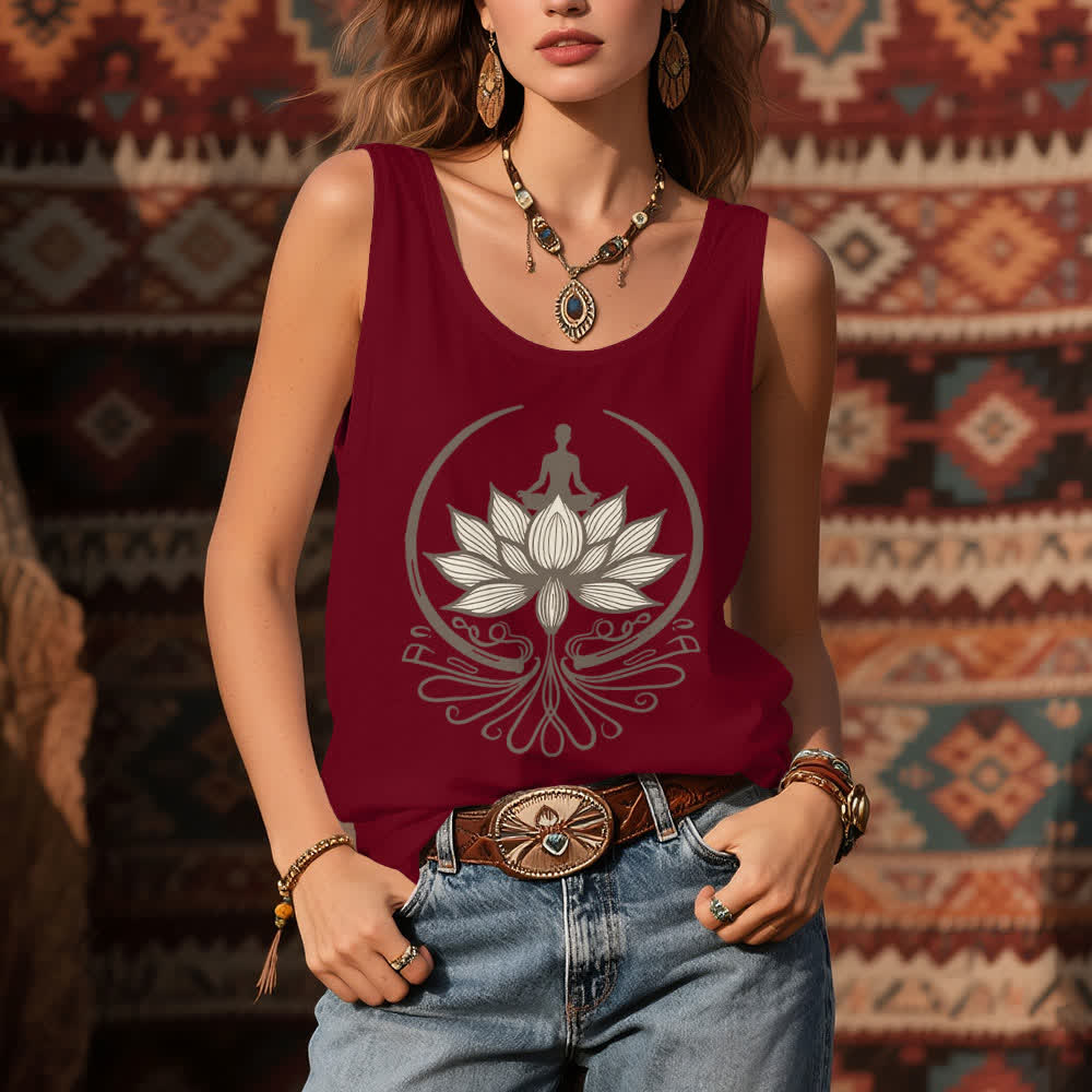 Olivenorma Crew Neck For Lotus Meditation Tank Top - image 8