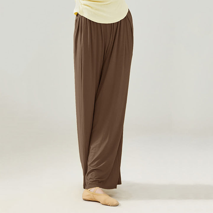 Olivenorma Modal Comfortable Drape Yoga Dance Straight Pants - Brown - 2XL - image 24