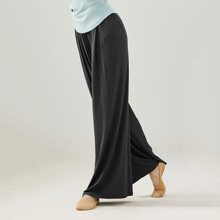 Olivenorma Modal Comfortable Drape Yoga Dance Straight Pants - Black - 2XL - image 23