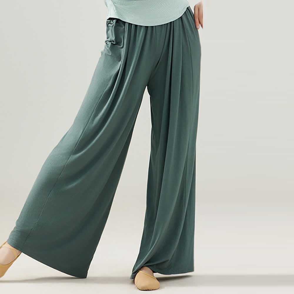 Olivenorma Modal Comfortable Drape Yoga Dance Straight Pants - Gray-Green - 2XL - image 26