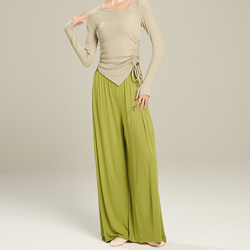 Olivenorma Modal Comfortable Drape Yoga Dance Straight Pants - image 5