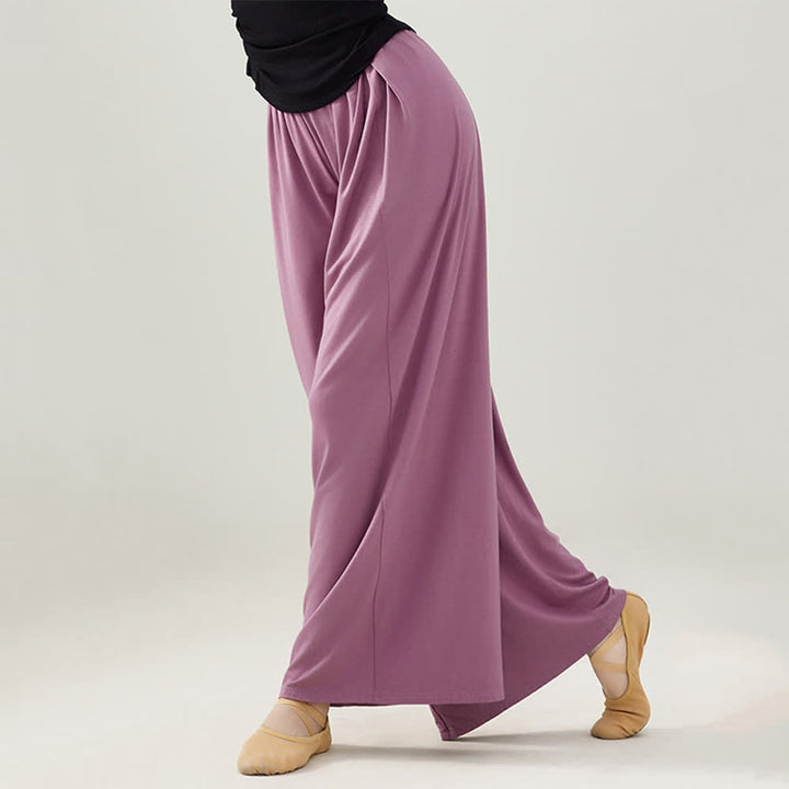Olivenorma Modal Comfortable Drape Yoga Dance Straight Pants - Dark Purple - 2XL - image 16