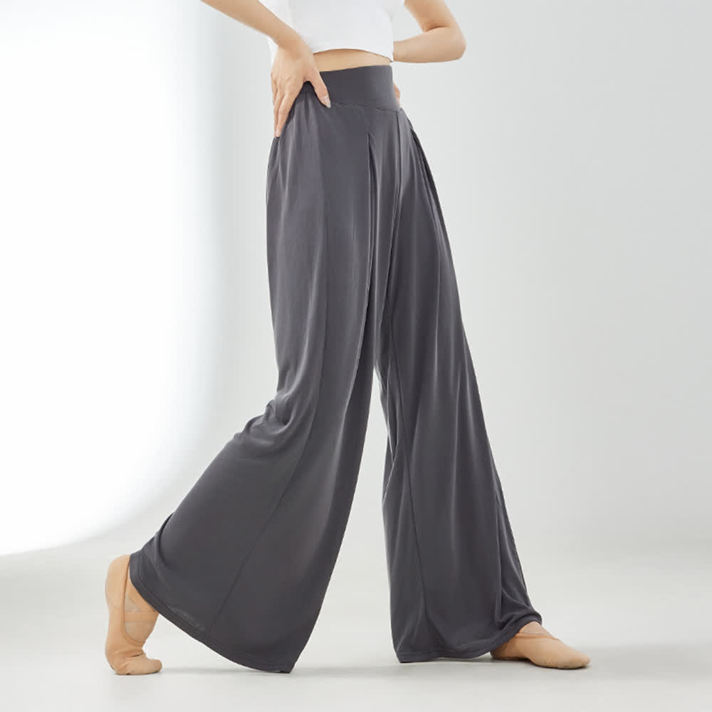 Olivenorma Cuprammonium Rayon Drape Yoga Dance Wide-Leg Pants - Gray - XL - image 3