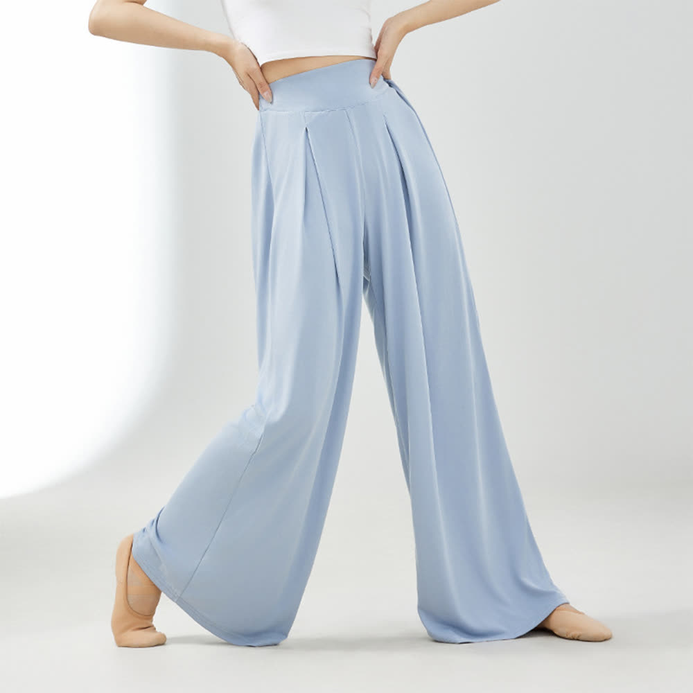 Olivenorma Cuprammonium Rayon Drape Yoga Dance Wide-Leg Pants - Blue - XL - image 6