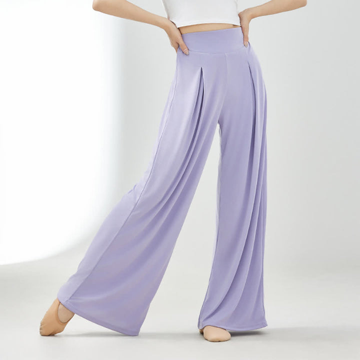 Olivenorma Cuprammonium Rayon Drape Yoga Dance Wide-Leg Pants - Purple - XL - image 9