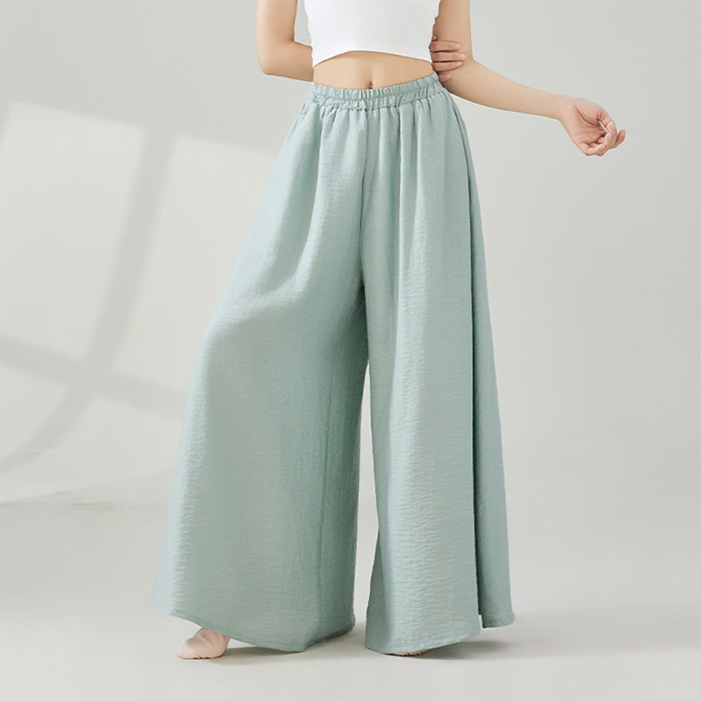 Olivenorma Viscose Drape Yoga Wide-Leg Flared Pants - Green - One Size Fits All - image 10