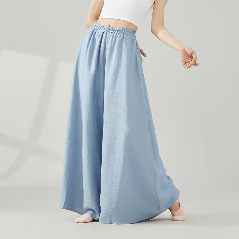 Olivenorma Viscose Drape Yoga Wide-Leg Flared Pants - Blue - One Size Fits All - image 4