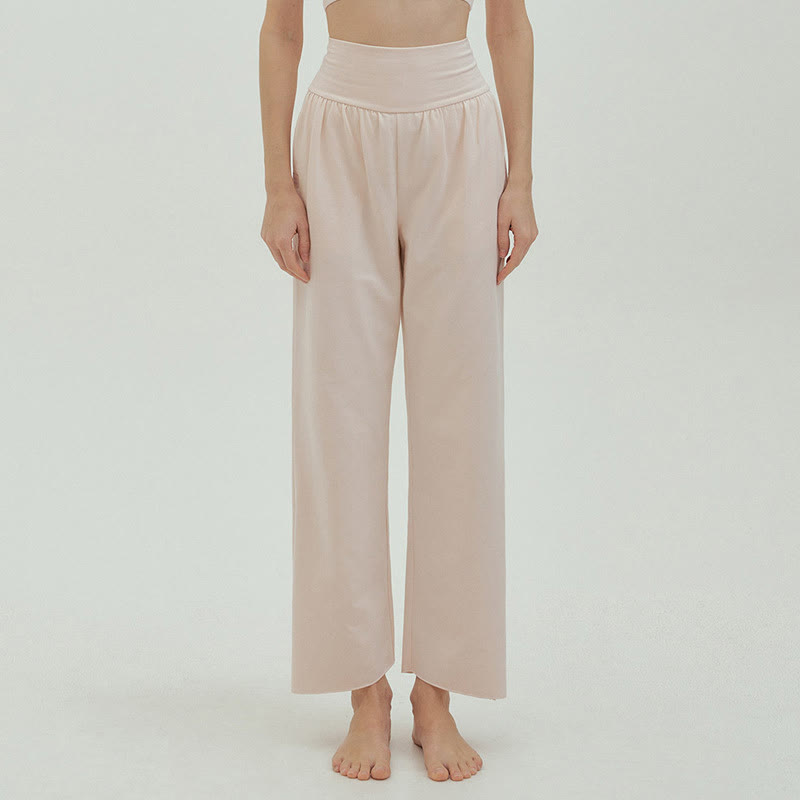 Olivenormafor High Waist Loose Fit Sweatpants Wide Leg Yoga Pants - FloralWhite - L - image 30