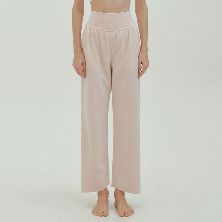 Olivenormafor High Waist Loose Fit Sweatpants Wide Leg Yoga Pants - FloralWhite - L - image 30