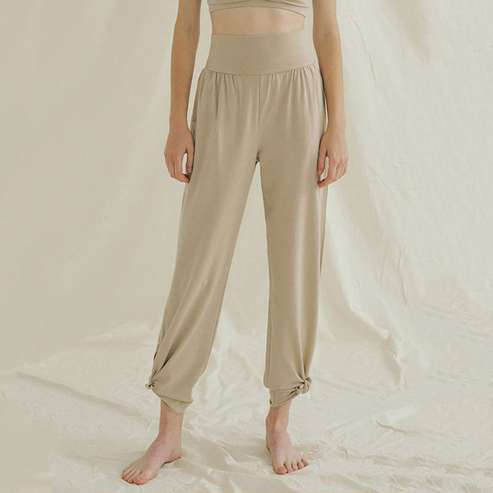 Olivenormafor High Waist Loose Fit Sweatpants Wide Leg Yoga Pants - Beige - L - image 20