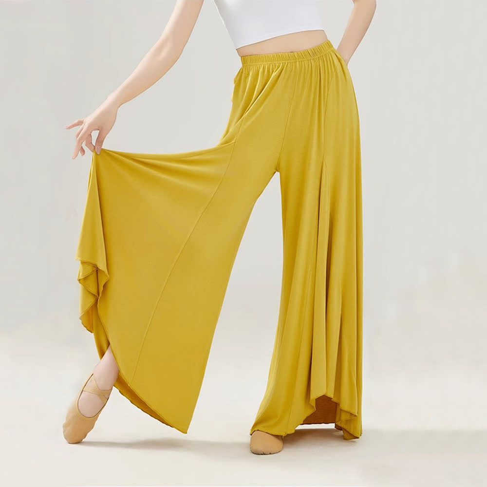 Olivenorma Modal Loose Flowy Ruffle Yoga Pants - Yellow - XL - image 1